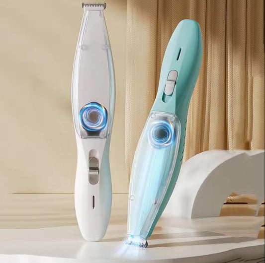 Pet Paw Hair Clipper with 2 Modes & Clean Brush – Grooming Trimmer with Clear Bin for Cats and Dogs