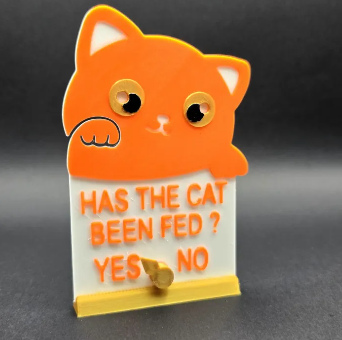 3D-Printed Cat Feeding Reminder Sign – Eco-Friendly, Durable Visual Tracker for Pet Feeding Schedule – Ideal for Homes, Families & Pet Sitters