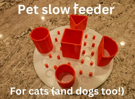 3D-Printed Pet Slow Feeder – Interactive Mealtime Challenge for Cats & Dogs – Promotes Healthy Eating & Mental Stimulation – Fun, Engaging, and Durable