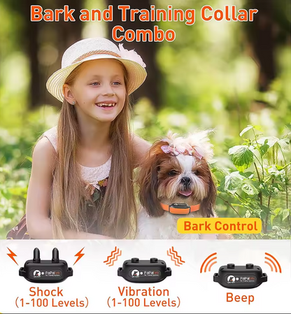 Dog Bark Collar, Auto Bark and Dog Training Collar Combo